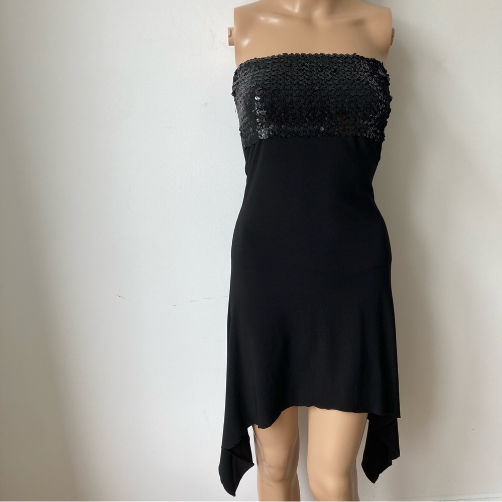 Black Jersey Strapless Dress